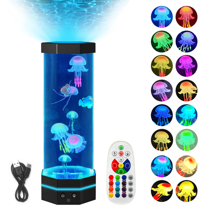 Color Changing Jellyfish Lava Lamp with Remote Contro Trendy World Goods