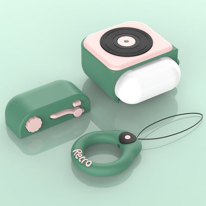 Cartoon Retro Gramophone Bluetooth Headset Silicone Case | Trendy World Goods