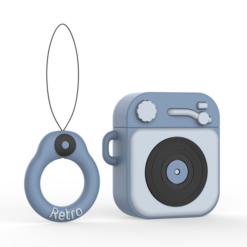 Cartoon Retro Gramophone Bluetooth Headset Silicone Case | Trendy World Goods