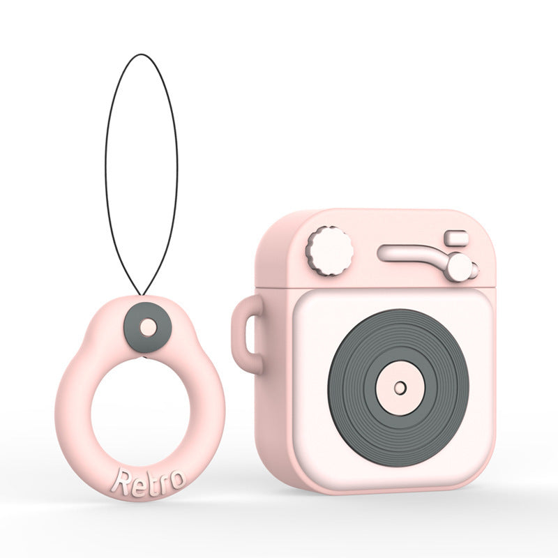Cartoon Retro Gramophone Bluetooth Headset Silicone Case | Trendy World Goods