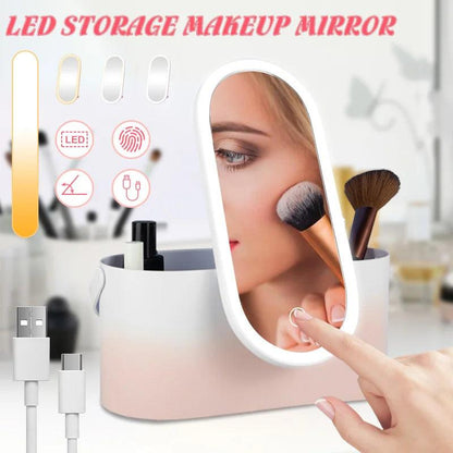 Travel LED Light Cosmetic Mirror Storage Box - Trendy World Goods